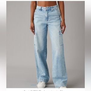 EUC American Eagle wide leg cargo jeans